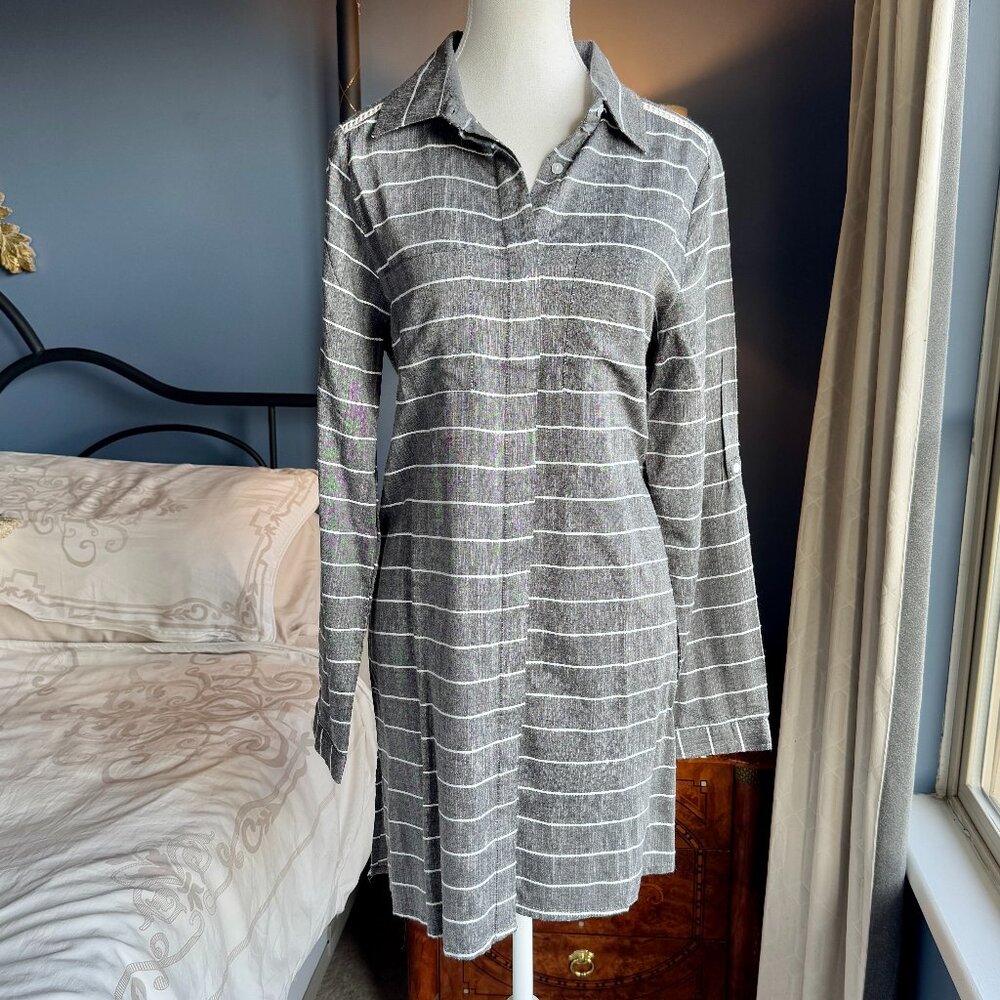 Koy Resort Grey Chambray Striped Swim  Cover Up Tunic NWT